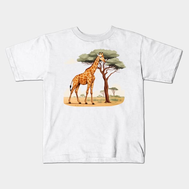 Watercolor Giraffe Kids T-Shirt by zooleisurelife